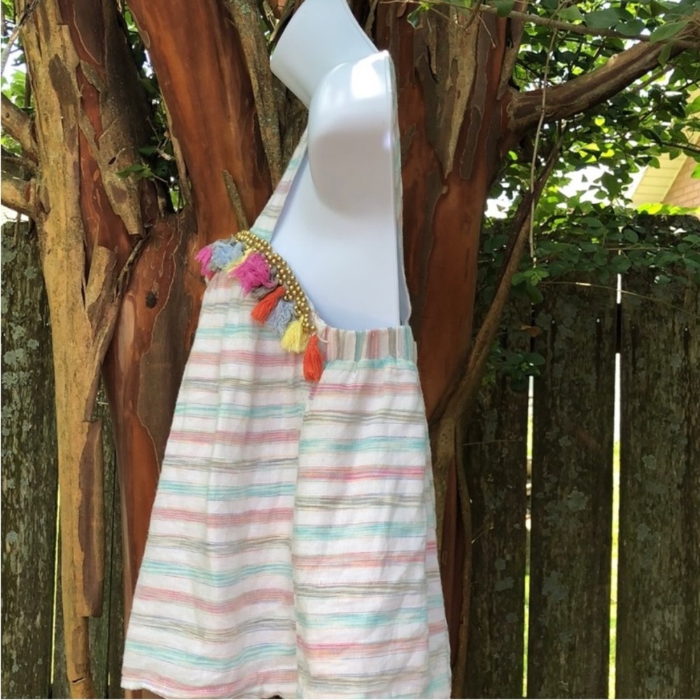 Honey Punch Striped Beaded Tassel Lined Tank - Picture 5 of 11
